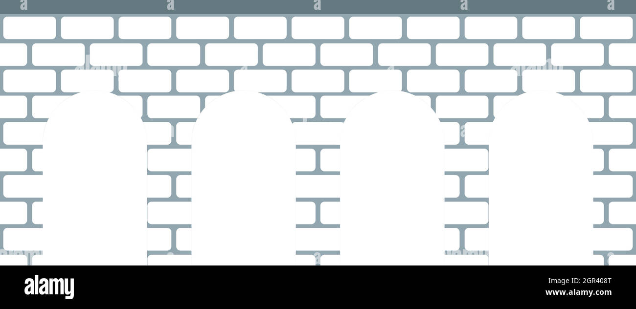 Brick arch bridge icon, flat style Stock Vector