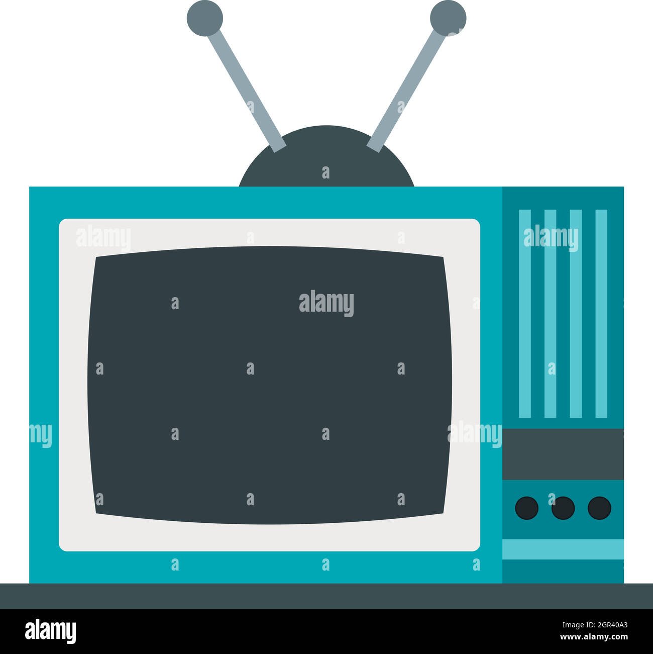 Retro TV icon, flat style Stock Vector Image & Art - Alamy