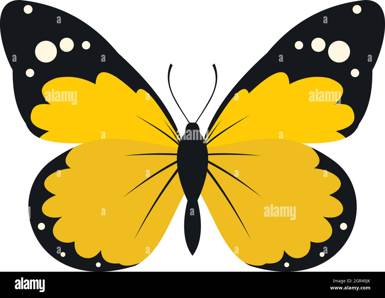 Yellow butterfly icon, flat style Stock Vector Image & Art Alamy