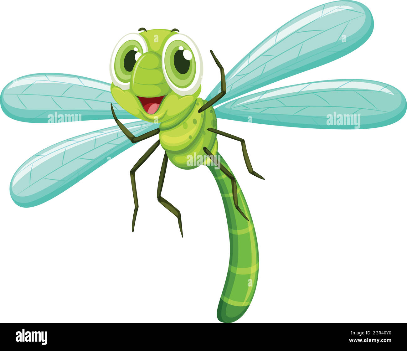 Dragonfly with happy face Stock Vector