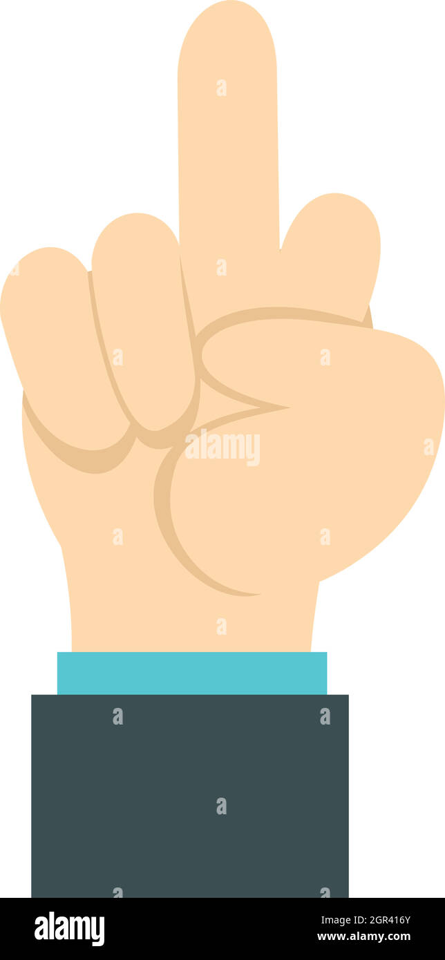 Gesture with middle finger icon, flat style Stock Vector Image & Art ...