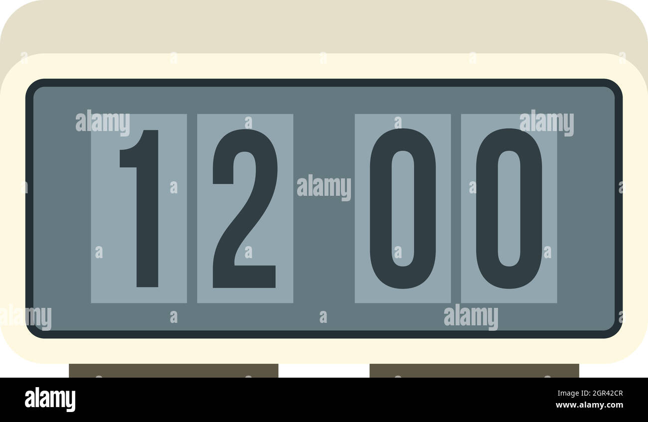 Retro digital table clock icon in flat style icon Stock Vector