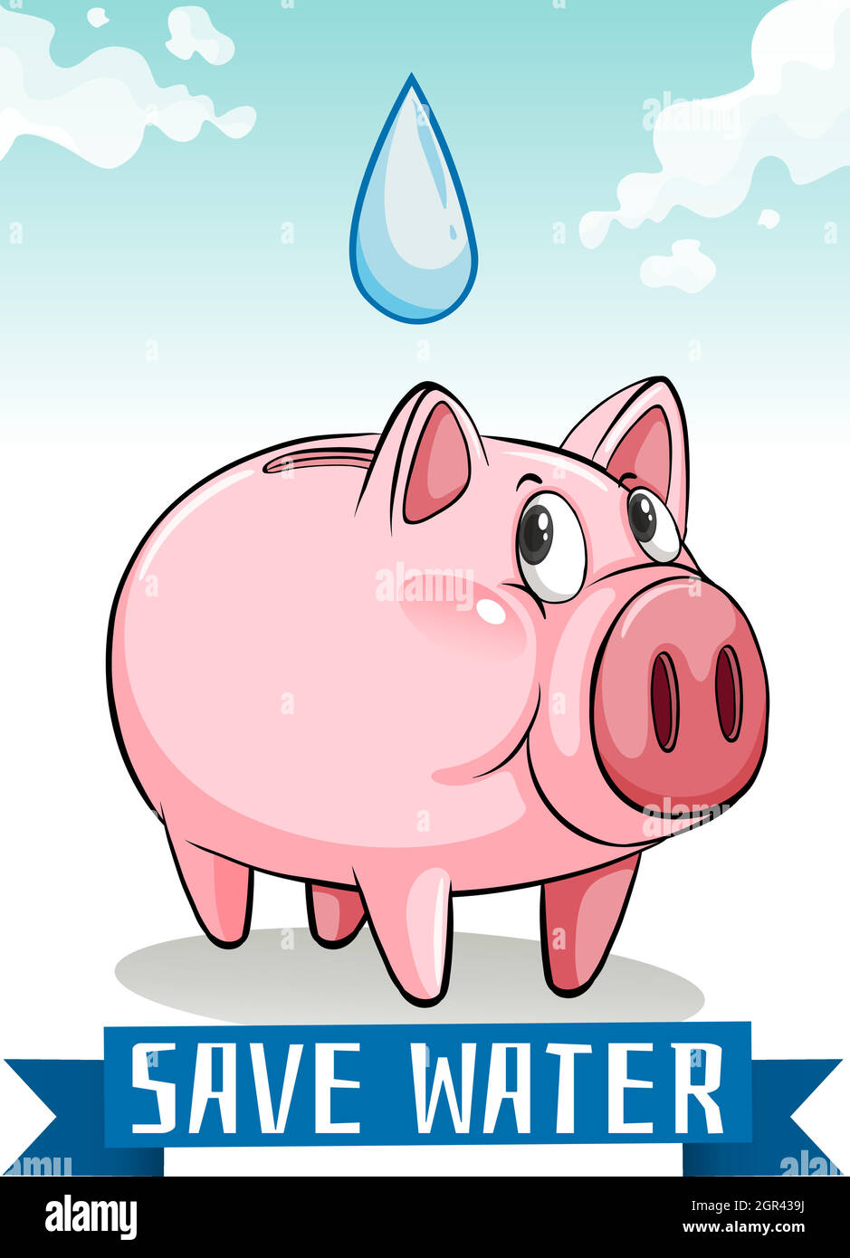 Save water with piggy bank Stock Vector Image & Art - Alamy