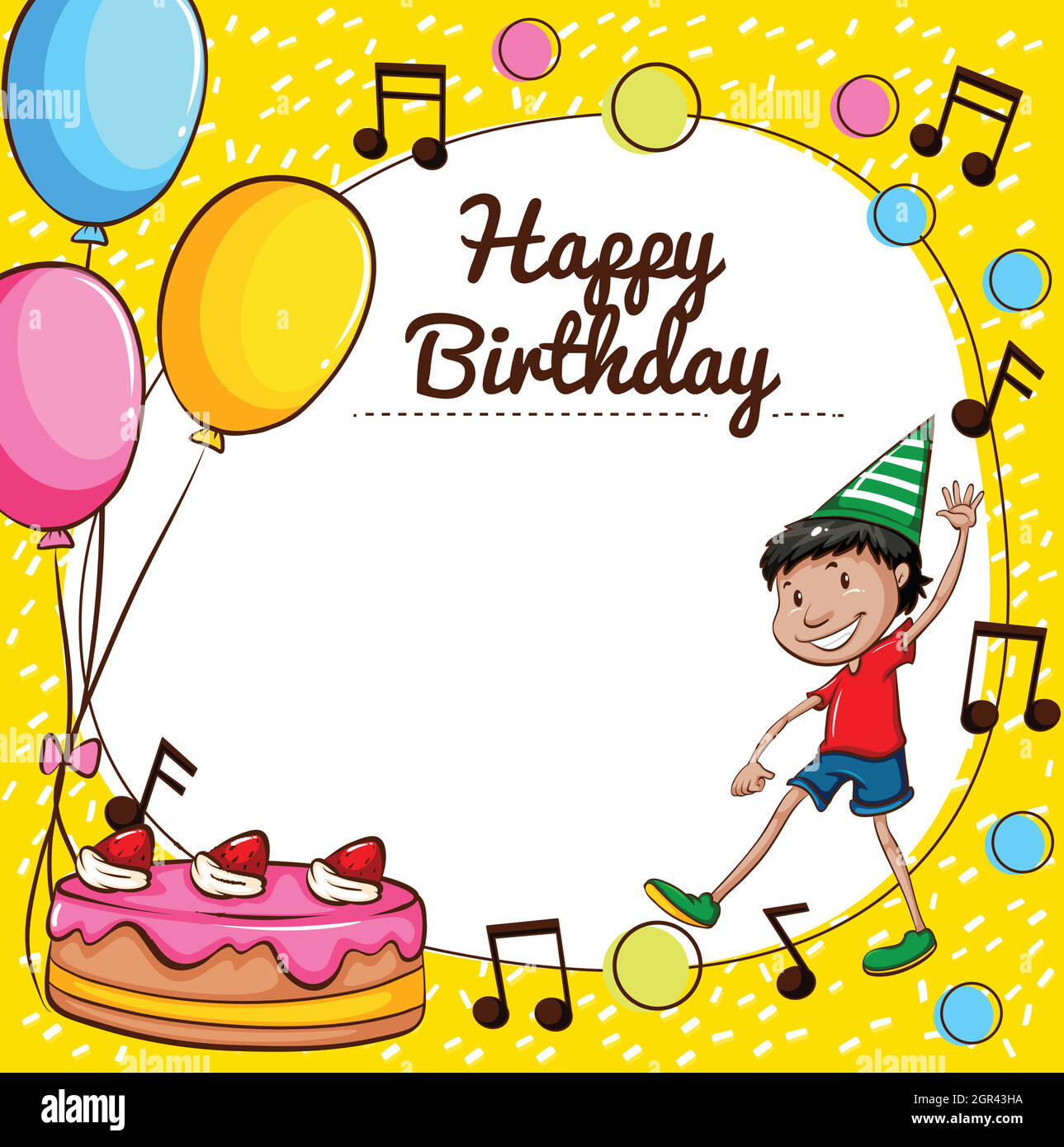 Carte d'anniversaire français '4 ans' Image Vectorielle Stock - Alamy