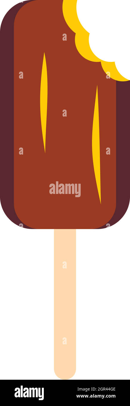 Chocolate ice cream icon, flat style Stock Vector Image & Art - Alamy