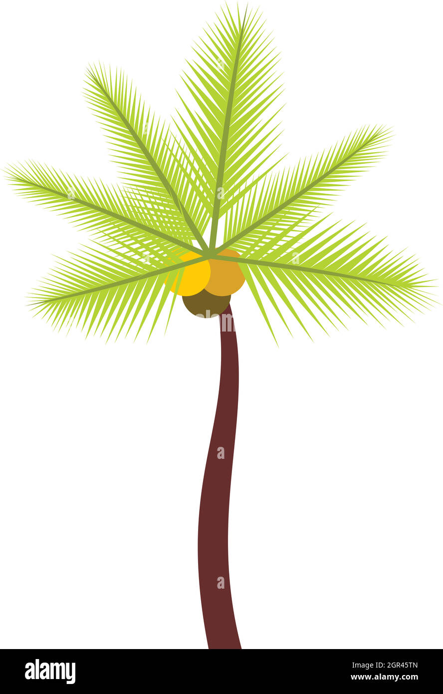 Palm butia capitata icon, flat style Stock Vector