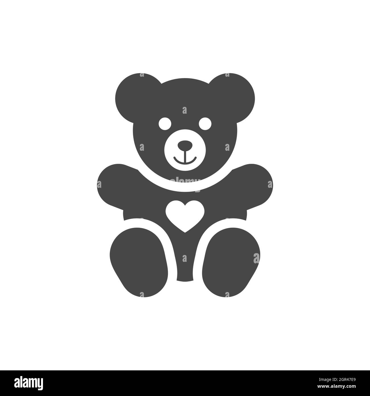 Teddy bear black vector icon Stock Vector Image & Art - Alamy