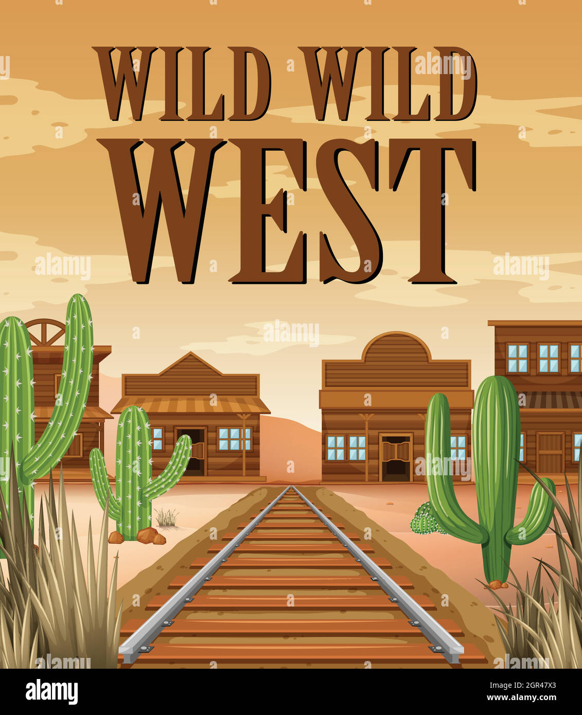 Poster for wild west town Stock Vector