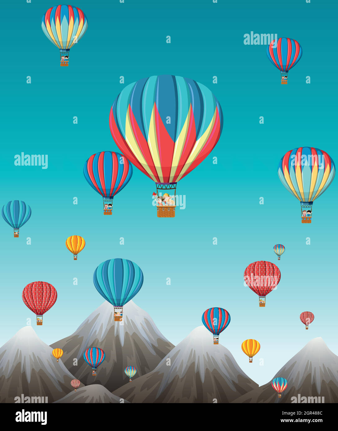 Hot air balloon over the Stock Vector Images - Alamy