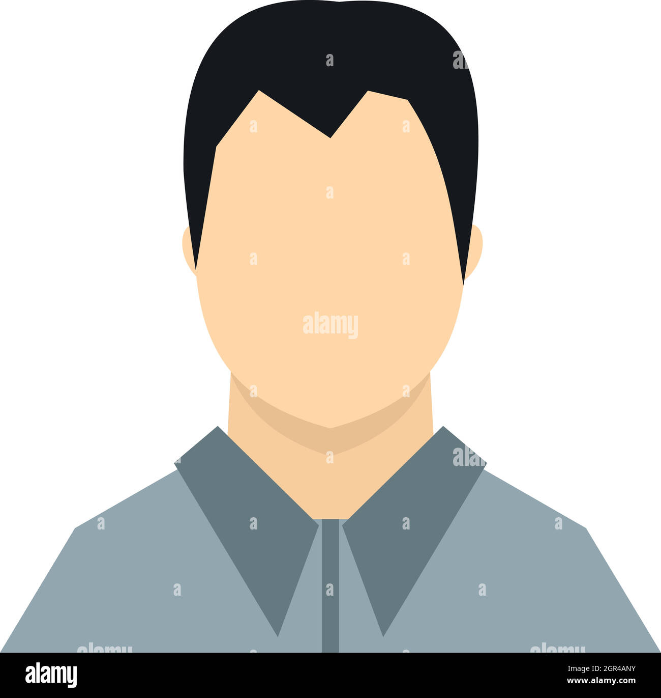 Man in gray shirt icon, flat style Stock Vector