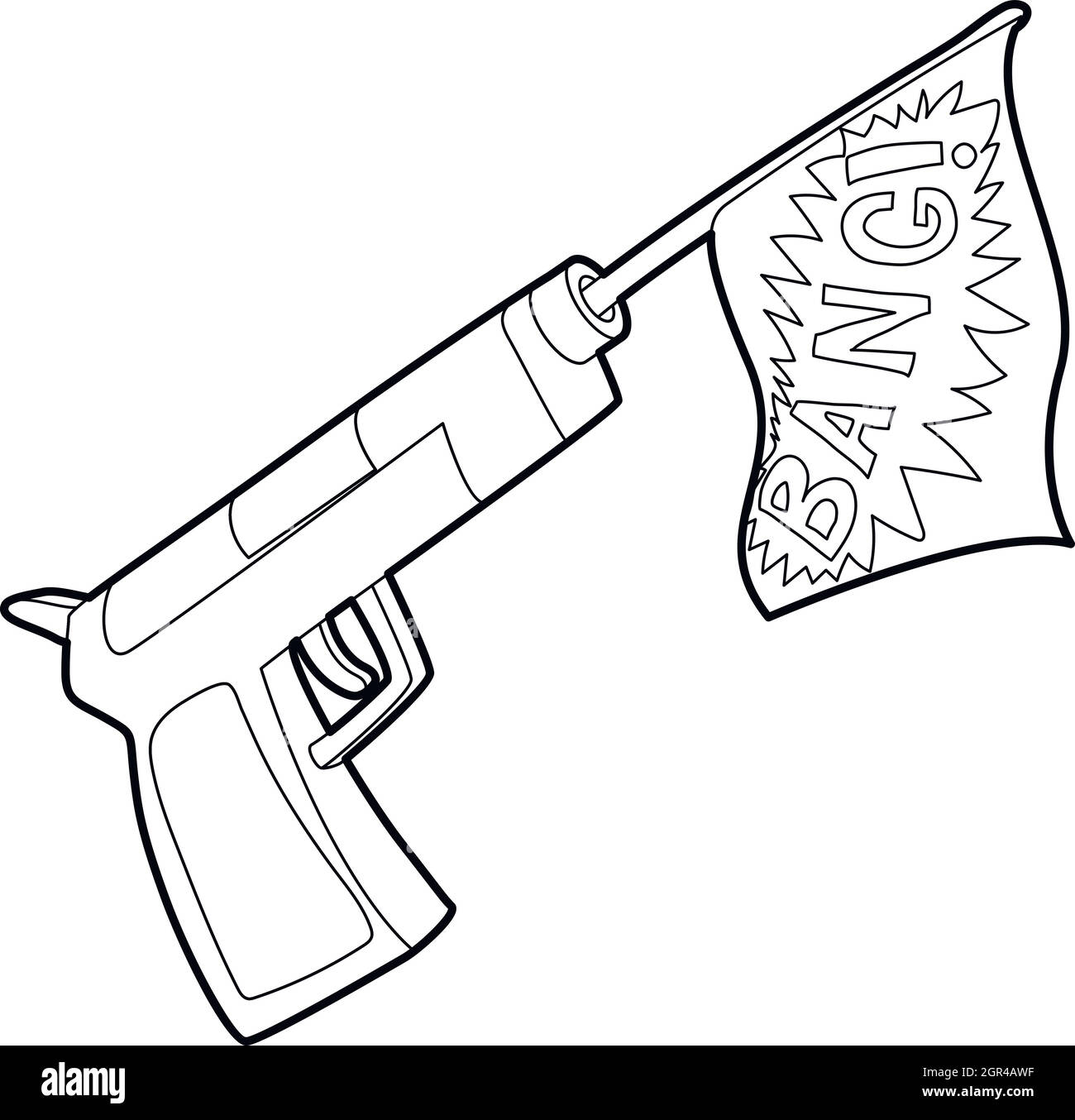 Gun with flag toy icon, outline style Stock Vector Image & Art Alamy