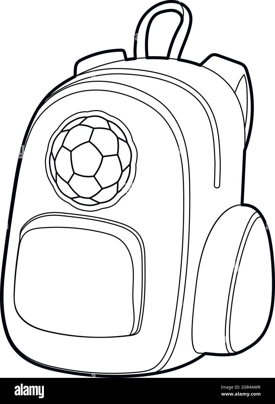 School backpack icon, outline style Stock Vector