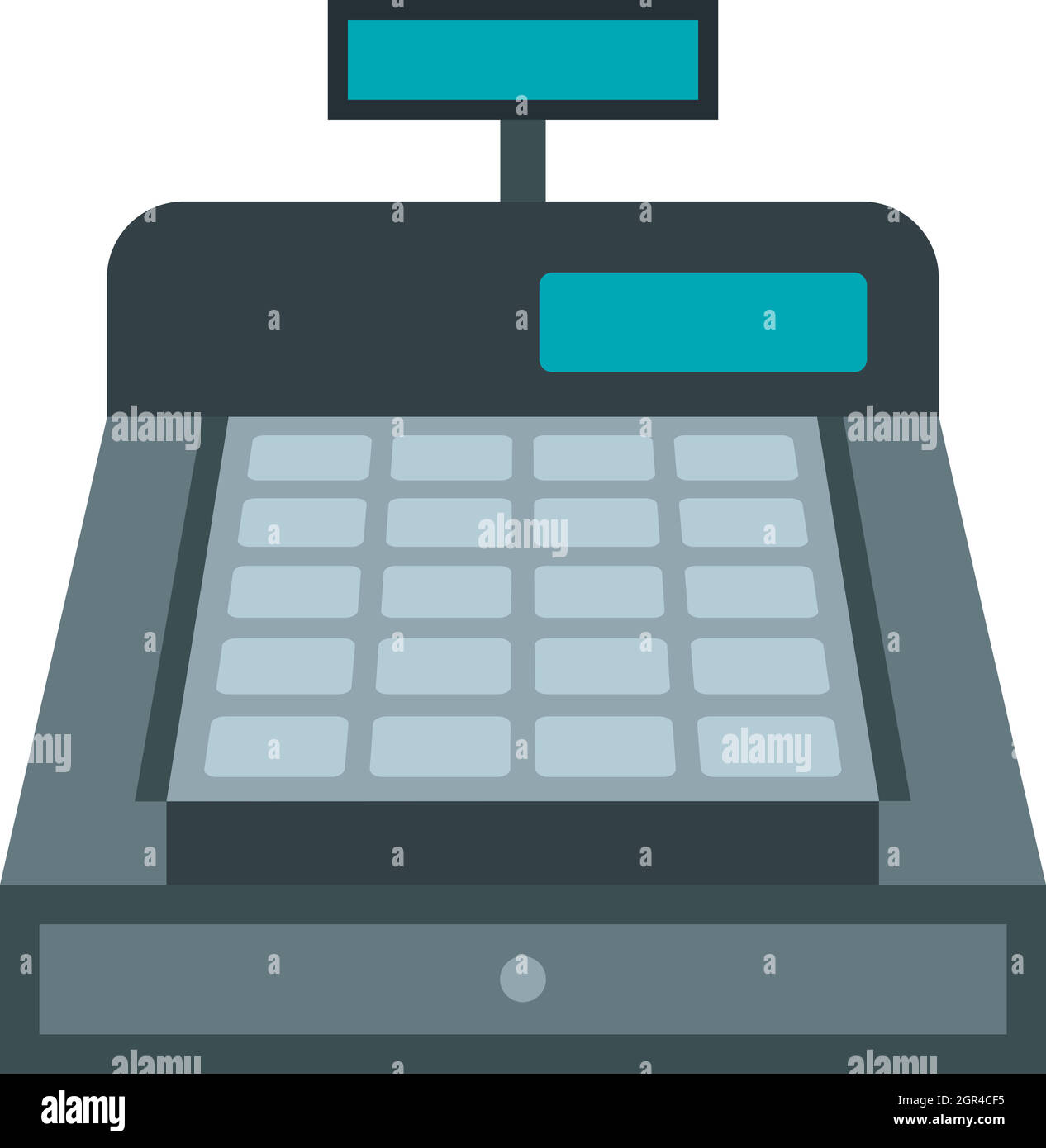 Shopping cash register icon, flat style Stock Vector