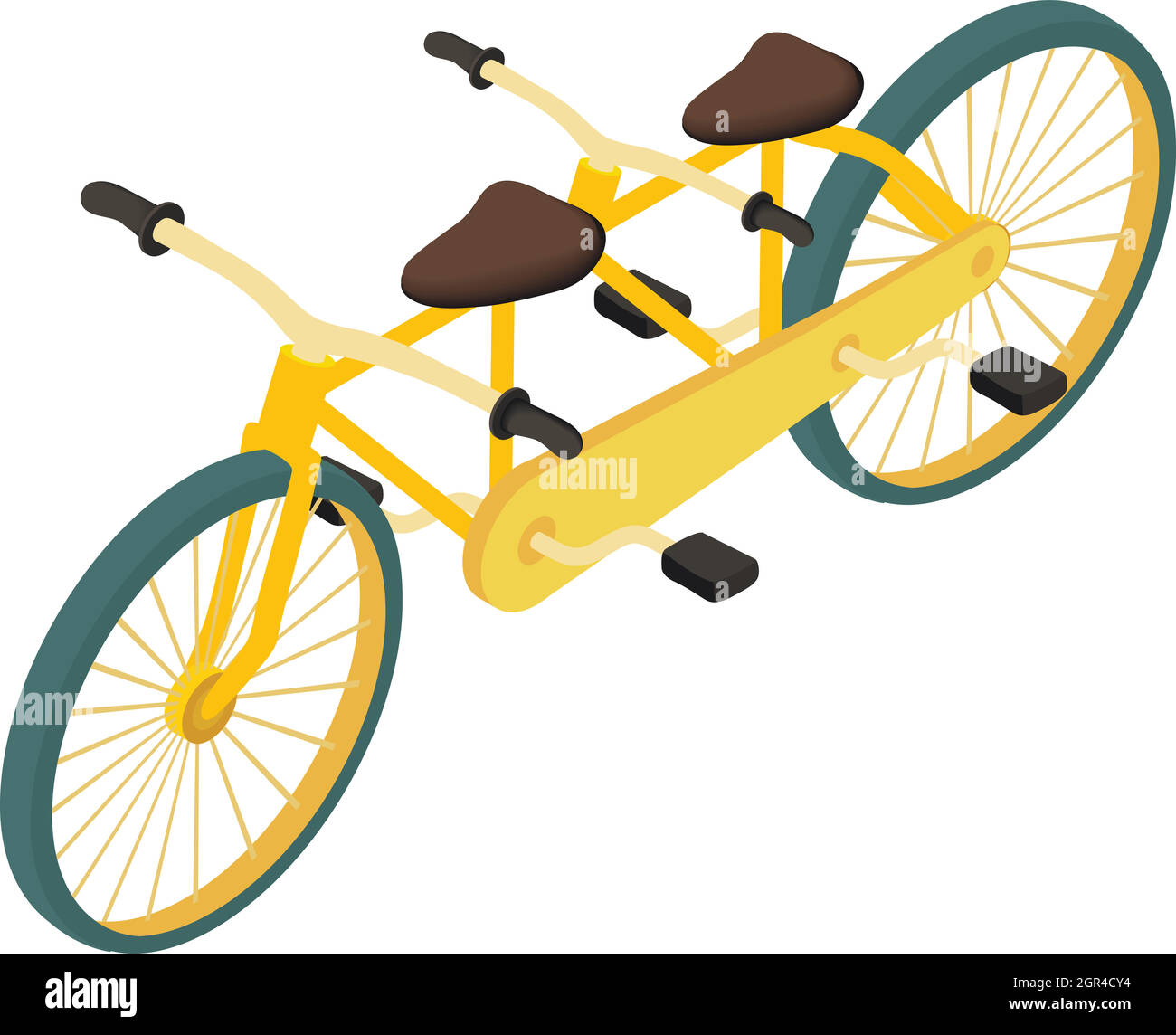 Bicycle tandem icon, cartoon style Stock Vector