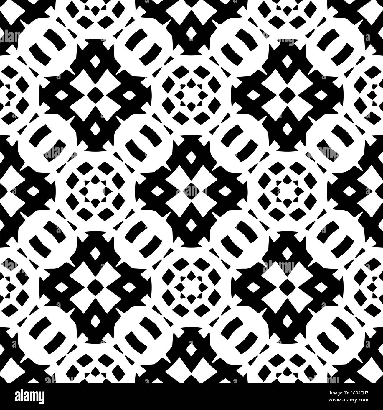 Seamless vector pattern in geometric ornamental style. Black pattern ...