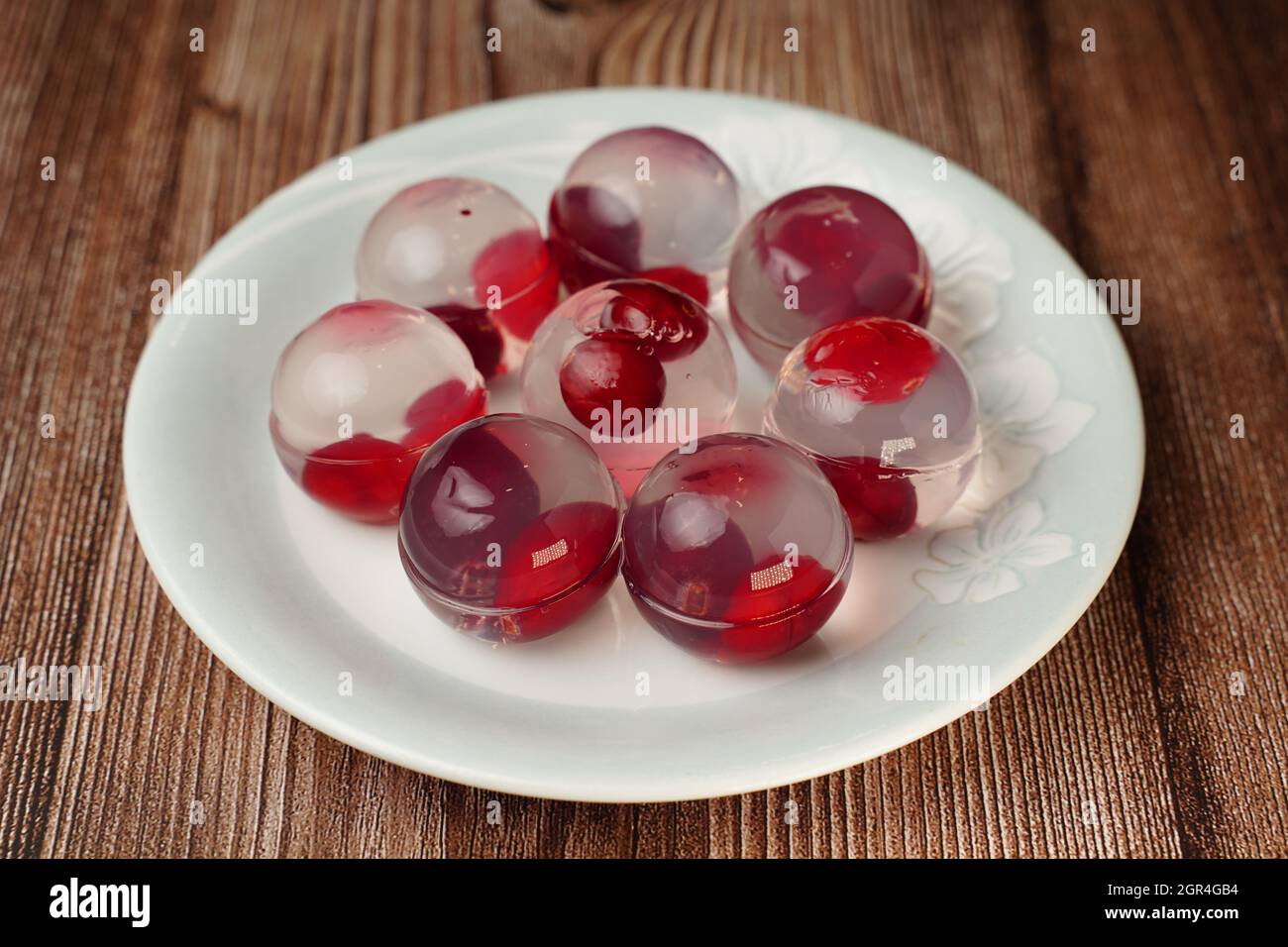 Fruit Jelly Agar Agar Fruit Cake Healthy Vegan. Cranberry Flavor Stock