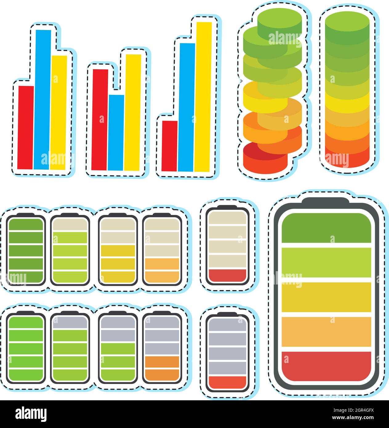 Sticker set with different levels of bars Stock Vector Image & Art Alamy