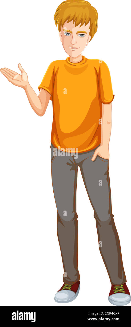 Illustration of a Senior Man Wearing Shirt from Inside Out
