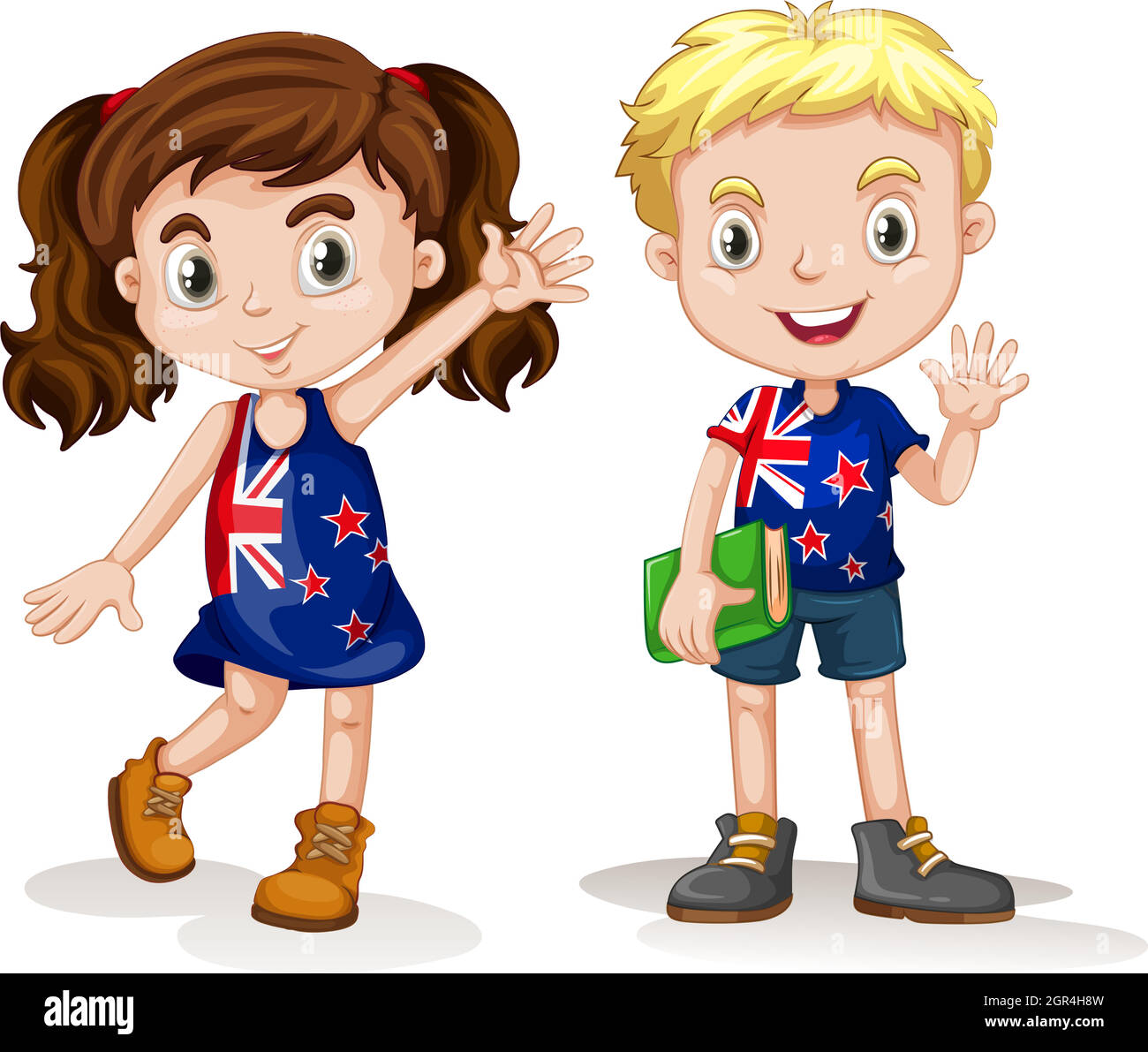 British boy and girl greeting Stock Vector Image & Art Alamy