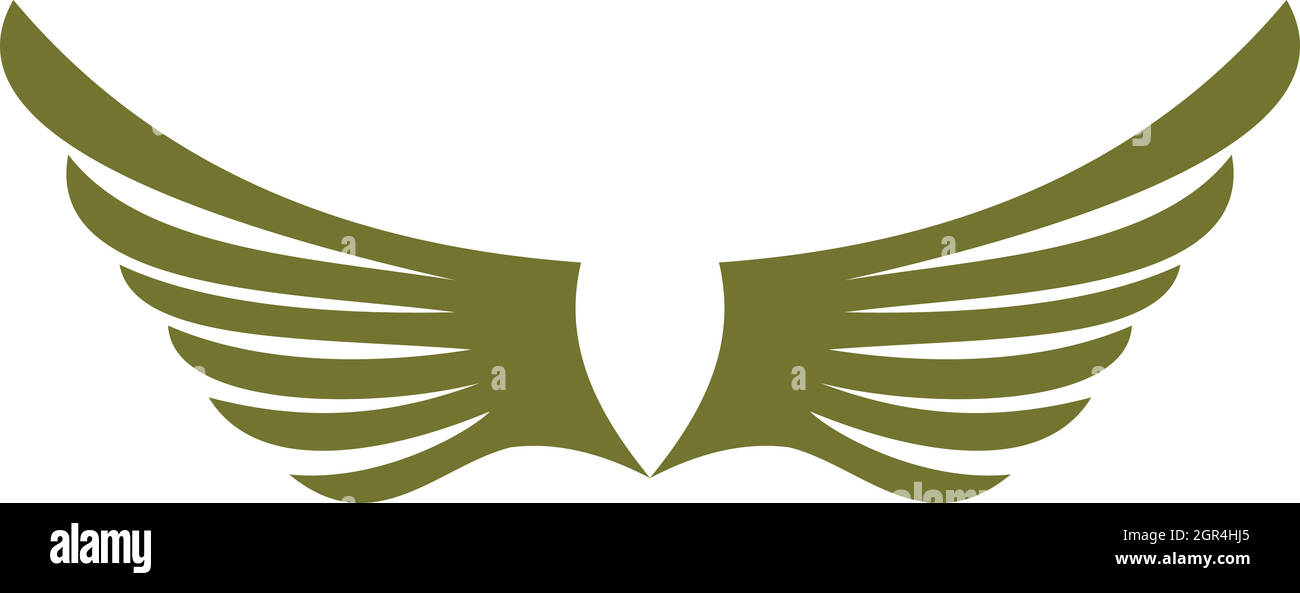 Two green wing birds icon, flat style Stock Vector Image & Art - Alamy