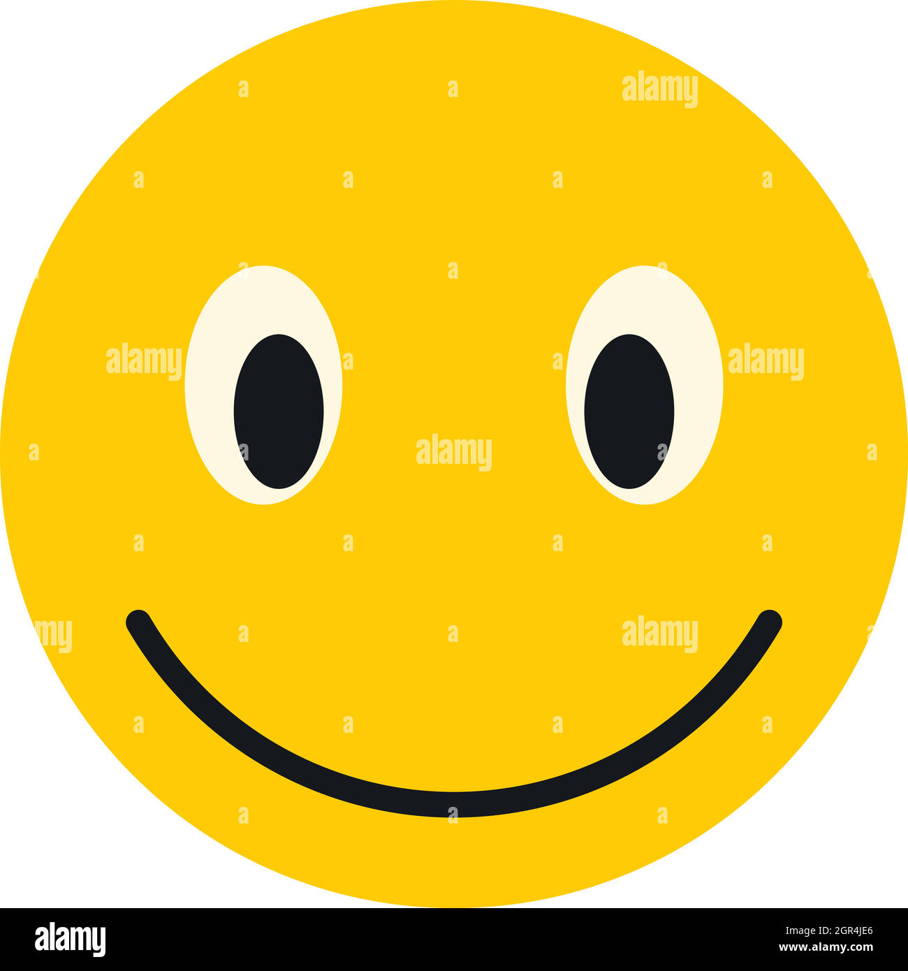 Smiley face icon, flat style Stock Vector