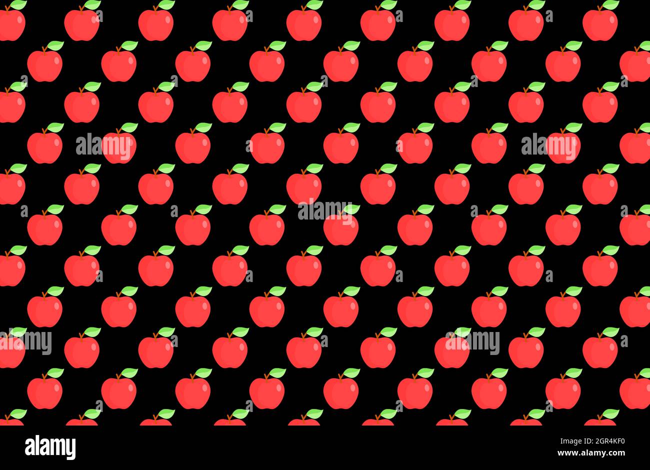 Illustration with red apples seamless patterns - background or ...