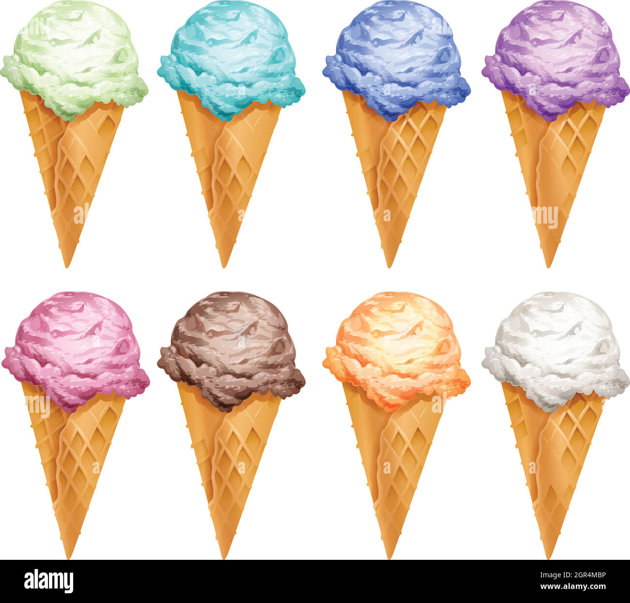 Set of icecream in different flavors Stock Vector Image & Art - Alamy