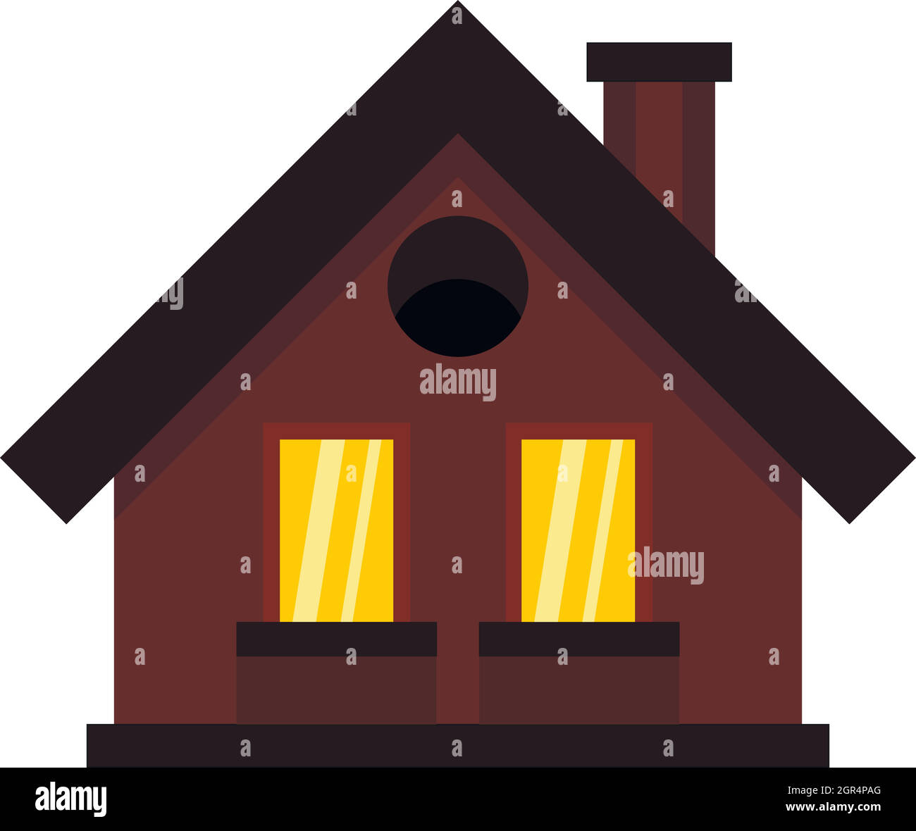 Small cottage icon in flat style Stock Vector