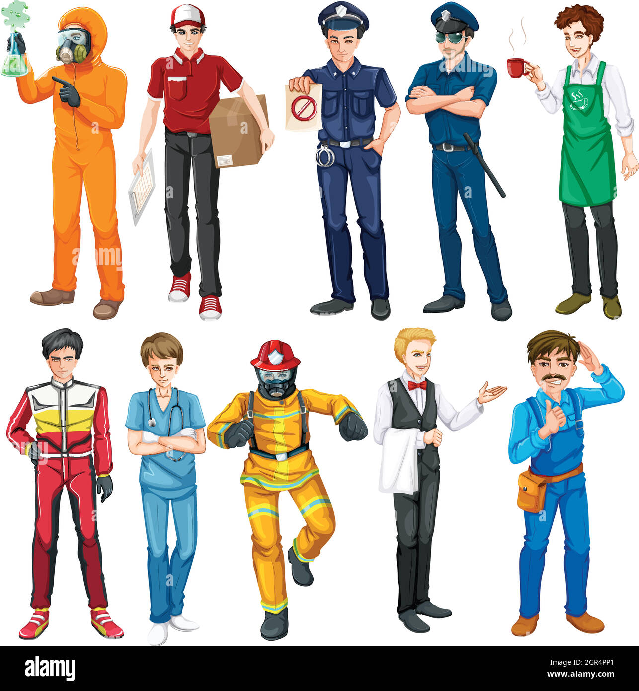 Men Doing Different Types Of Jobs Stock Vector Image Art Alamy