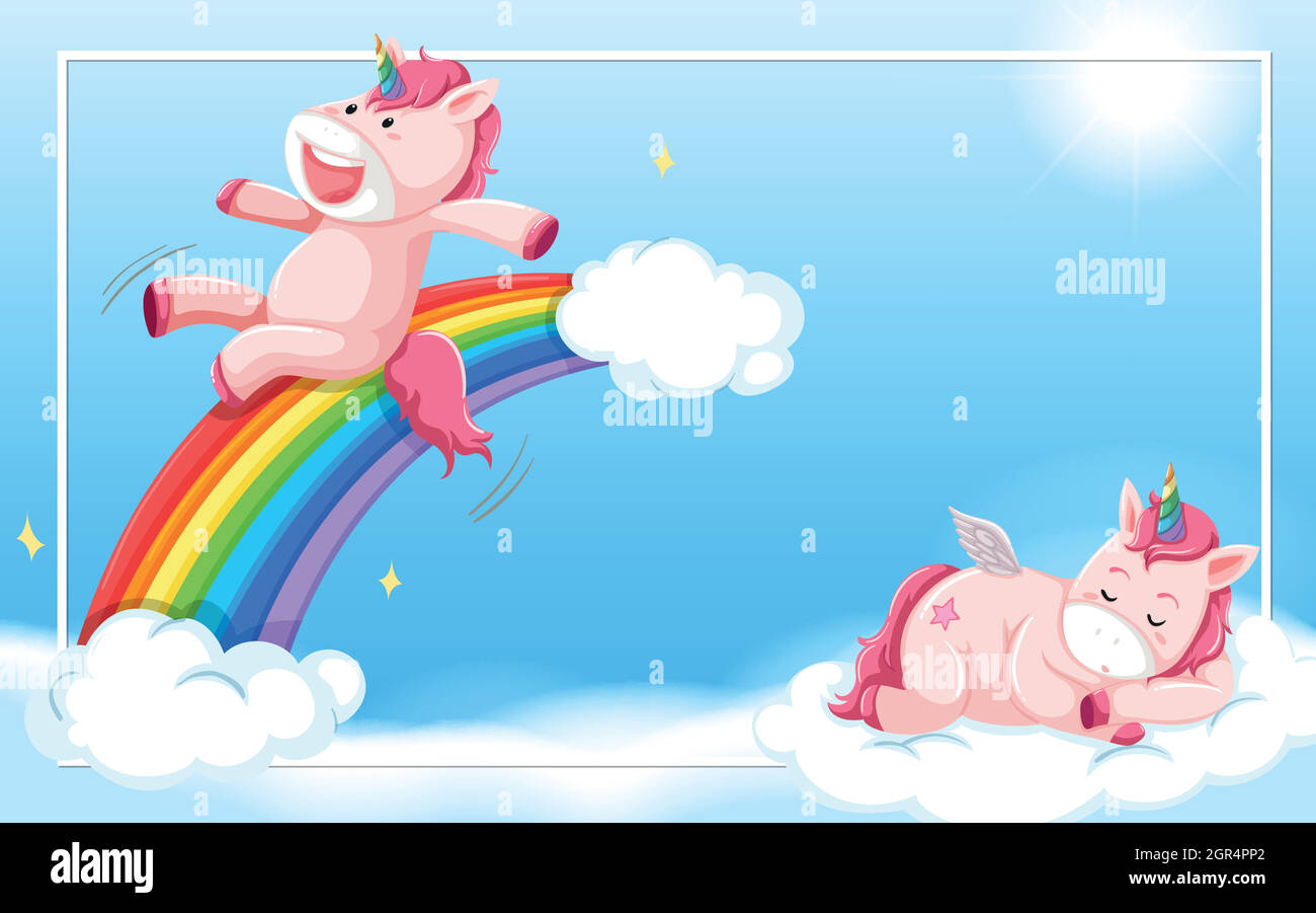 Unicorn on the sky Stock Vector