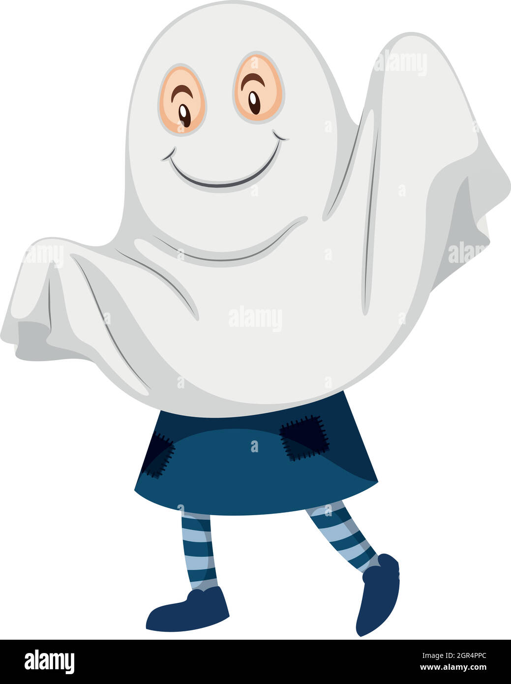 Kid wearing ghost costume Stock Vector Image & Art - Alamy