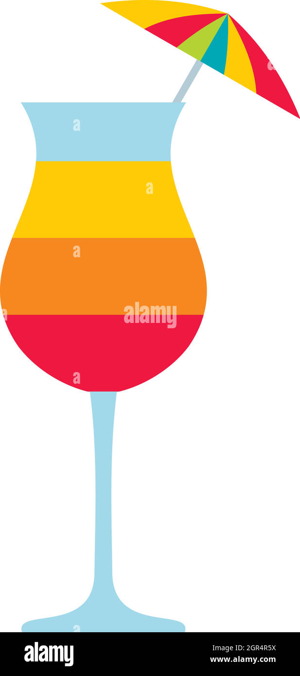Colorful layered cocktail with umbrella icon Stock Vector Image & Art ...