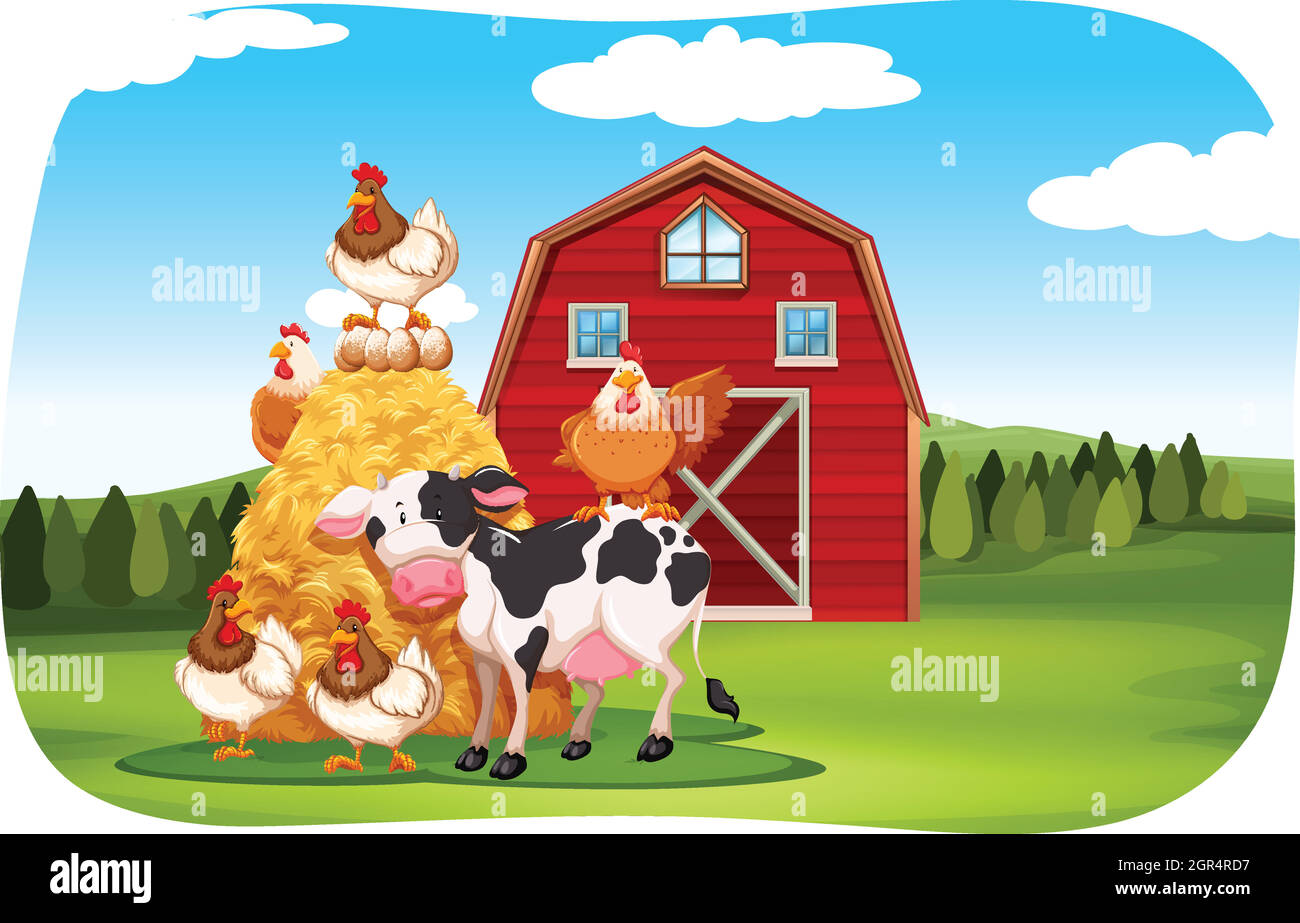 Farm animals in the field Stock Vector Image & Art - Alamy