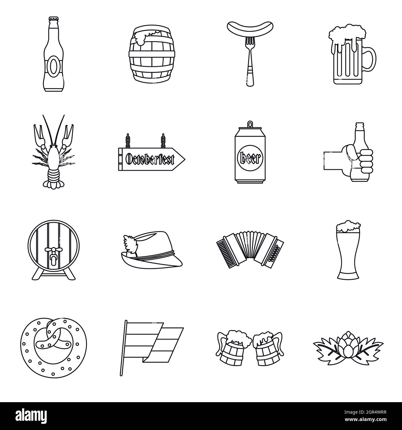 Oktoberfest icons set, outline style Stock Vector Image & Art - Alamy