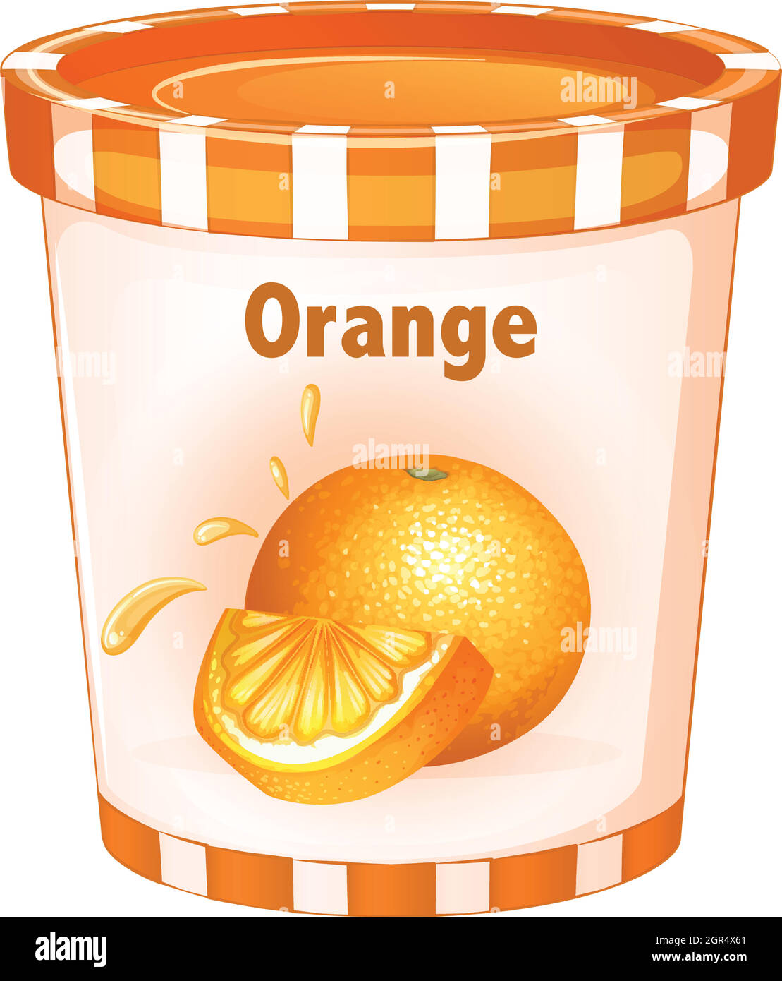 Orange yogurt in cup Stock Vector