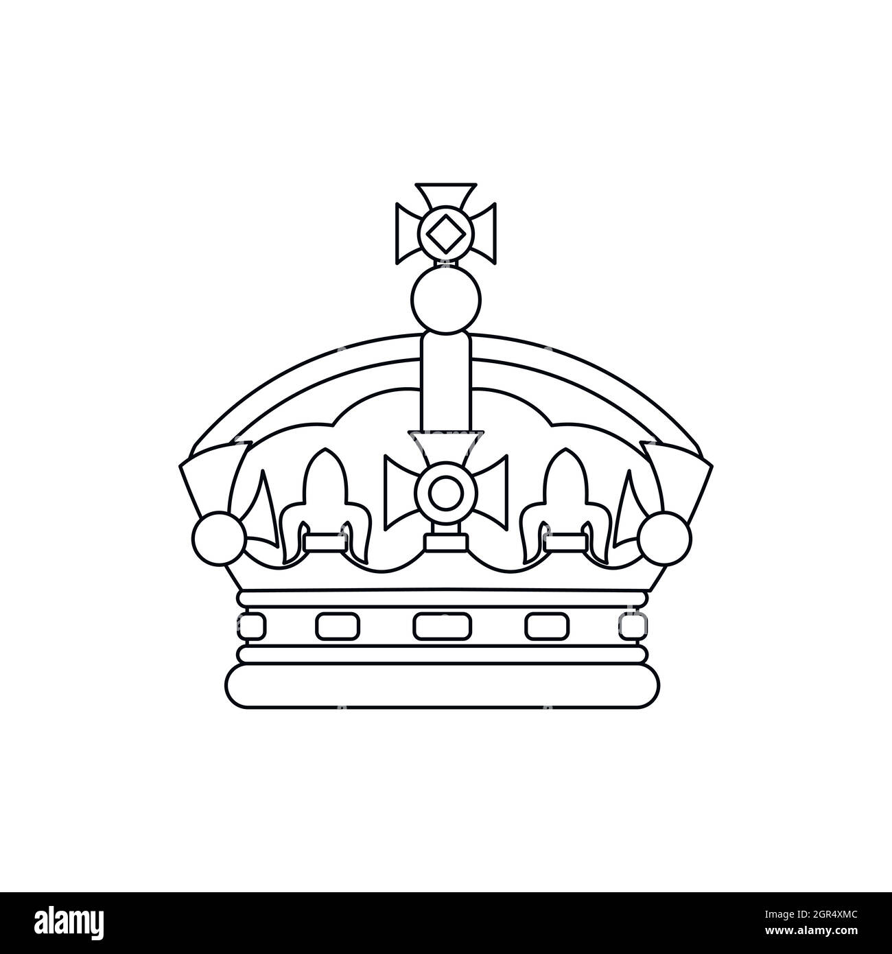 Crown icon, outline style Stock Vector Image & Art - Alamy
