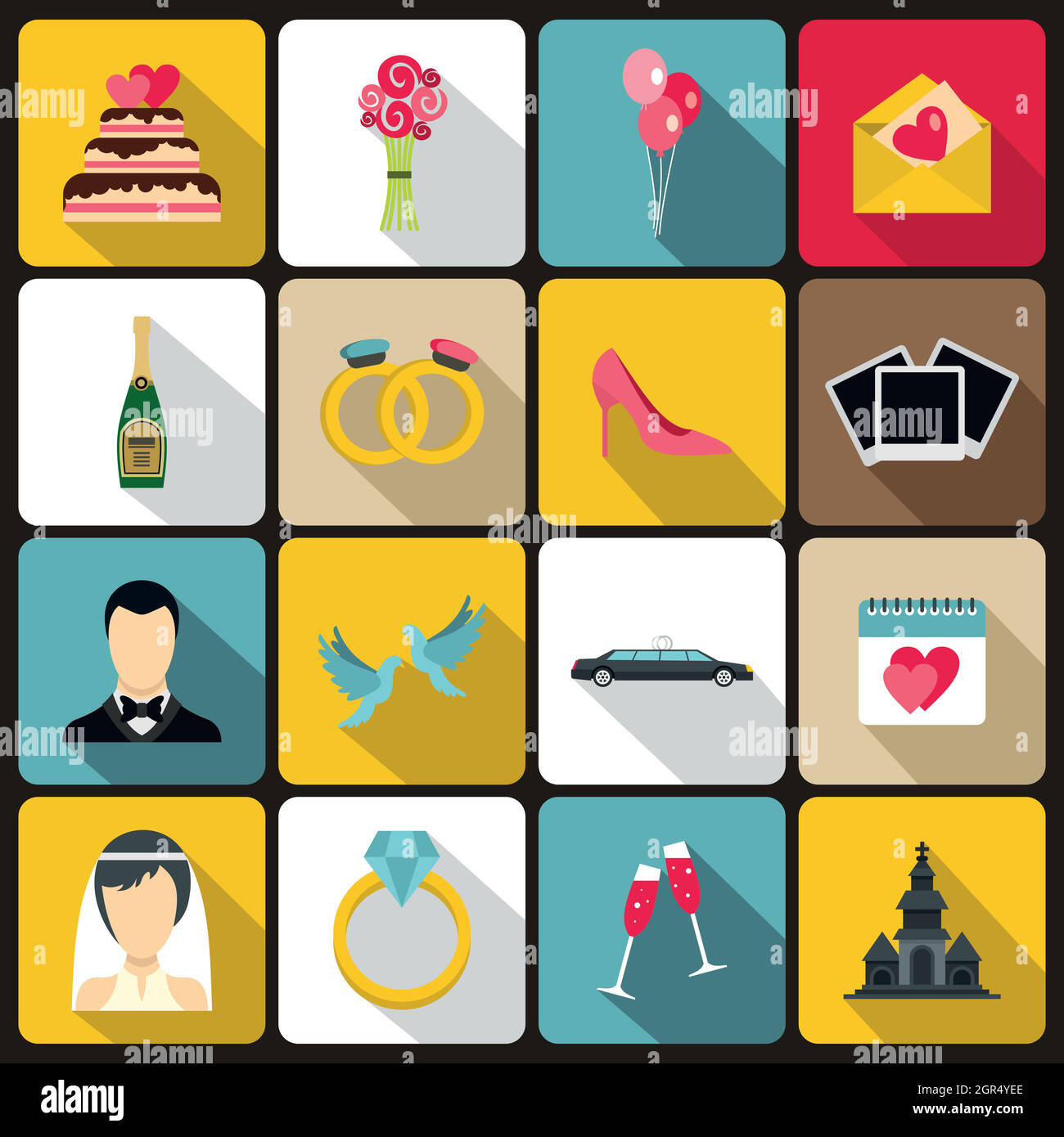 Flat collection congratulation card Stock Vector Images Alamy