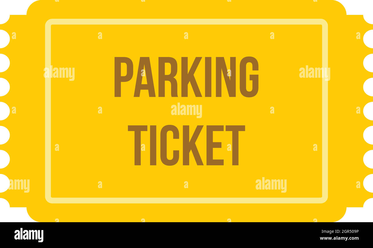Parking ticket icon, flat style Stock Vector
