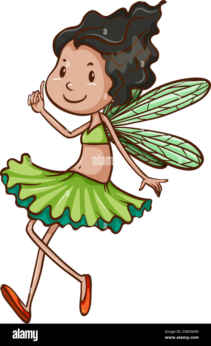 A simple drawing of a fairy Stock Vector