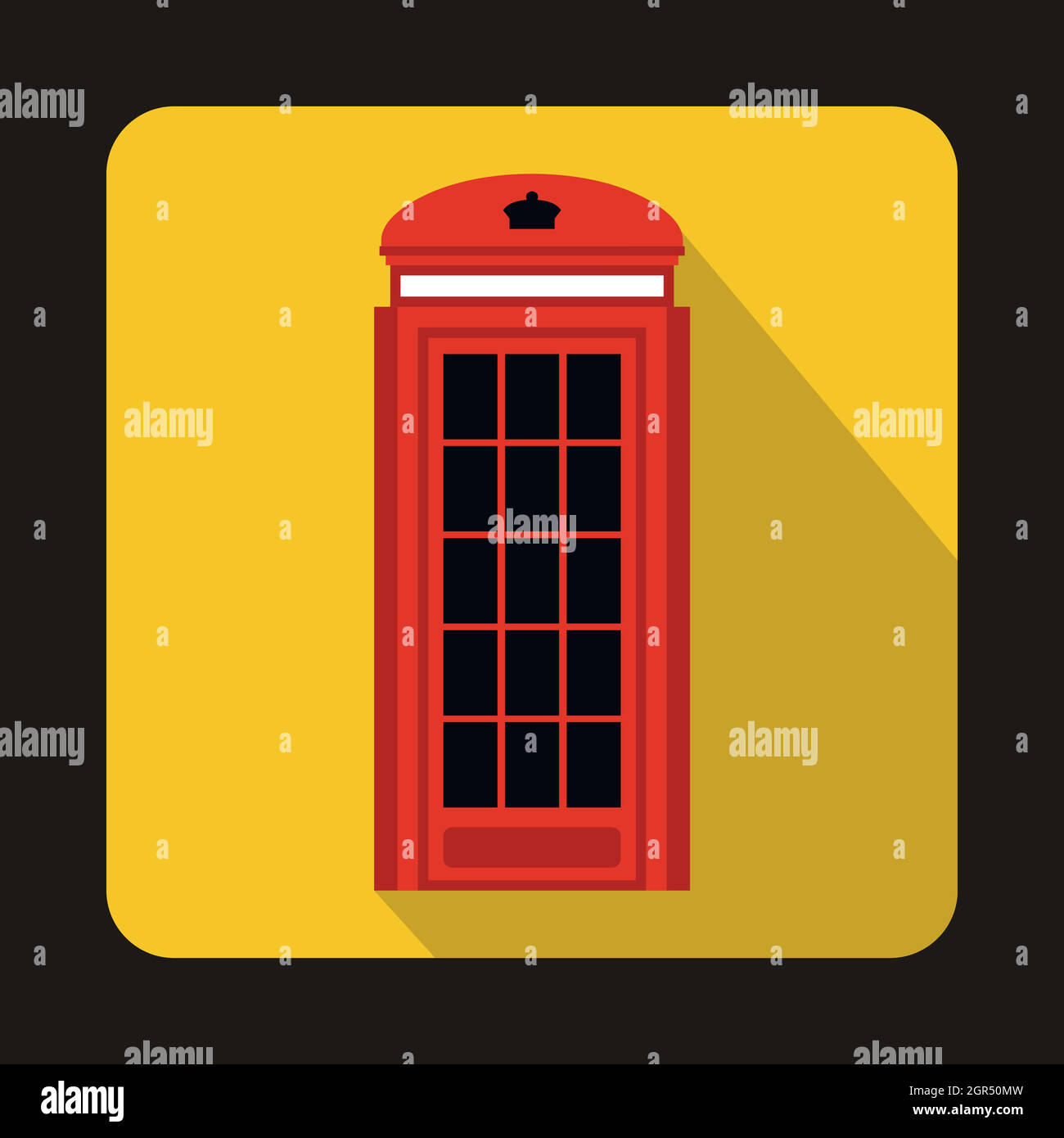 London double decker red bus icon, flat style Stock Vector