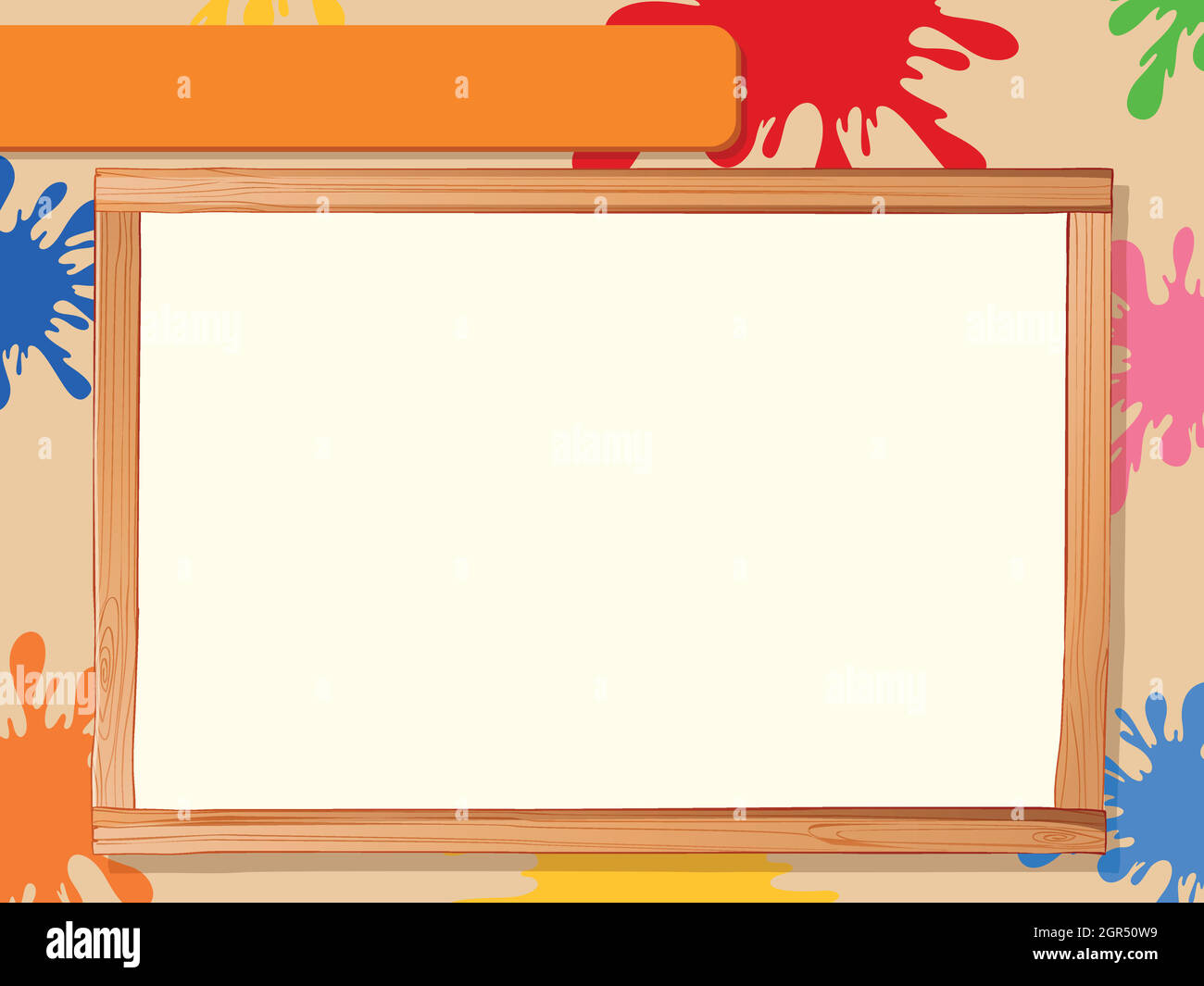 Wooden frame with colour paint Stock Vector
