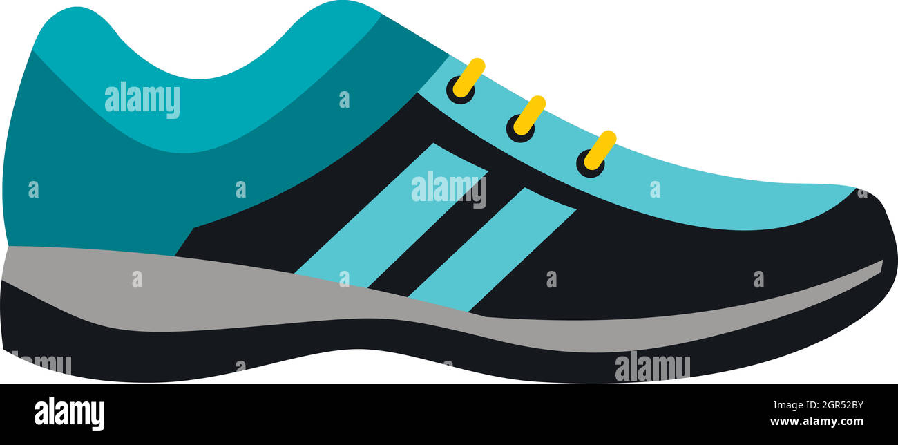 Blue sneaker icon in flat style Stock Vector