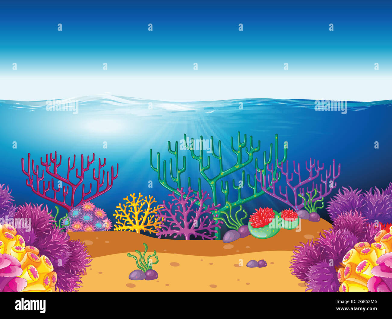 Nature scene with coral reef underwater Stock Vector Image & Art Alamy
