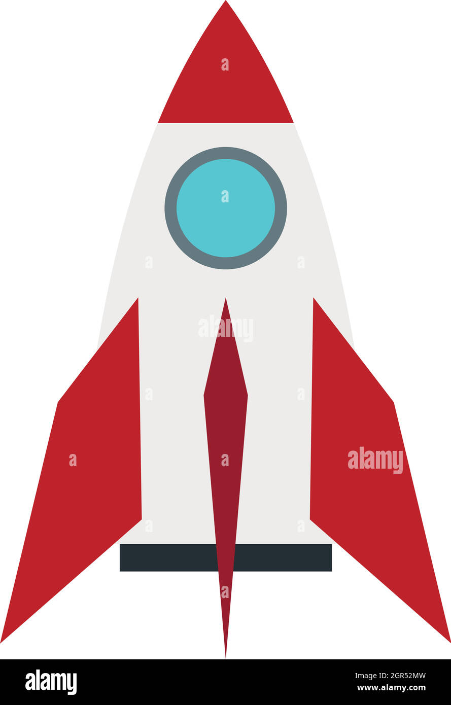 Retro rocket icon in flat style Stock Vector