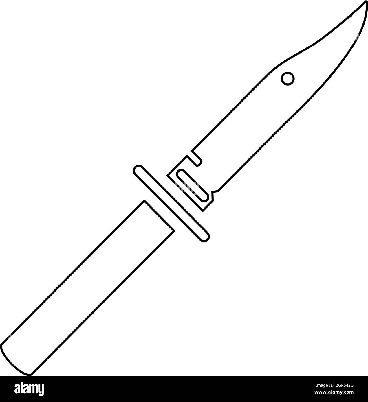 Fishing knife icon, outline style Stock Vector