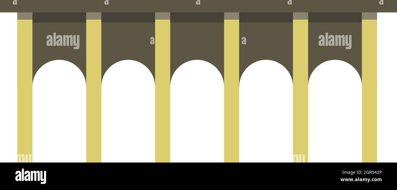 Arch bridge icon, flat style Stock Vector