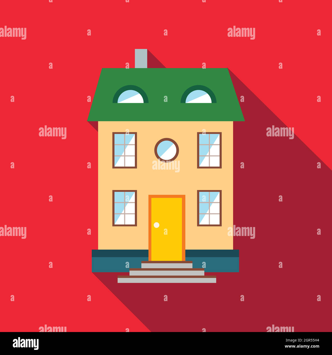 Flat roof house Stock Vector Images - Alamy