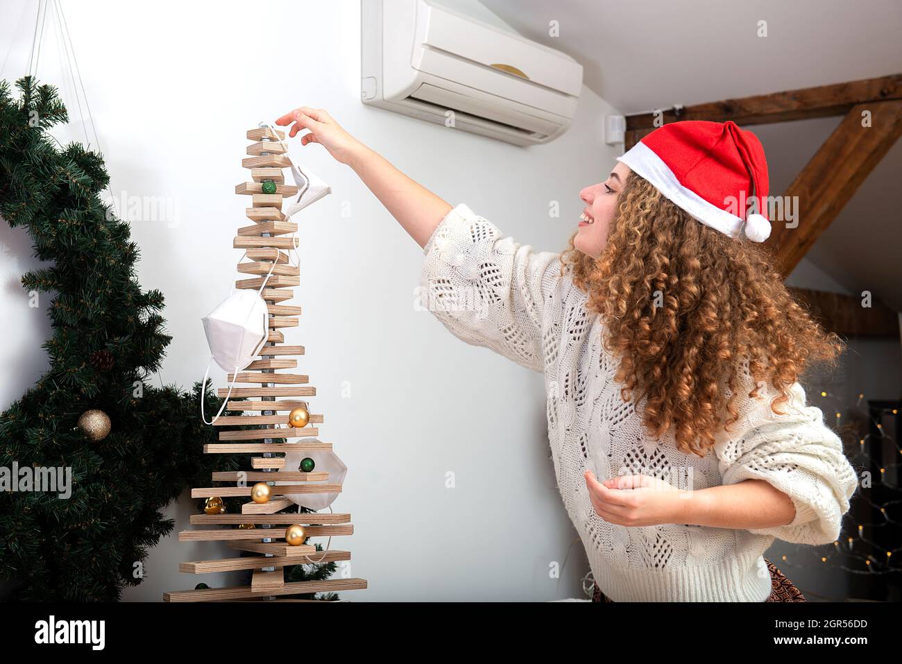 Stylized Christmas Tree With Face Masks 