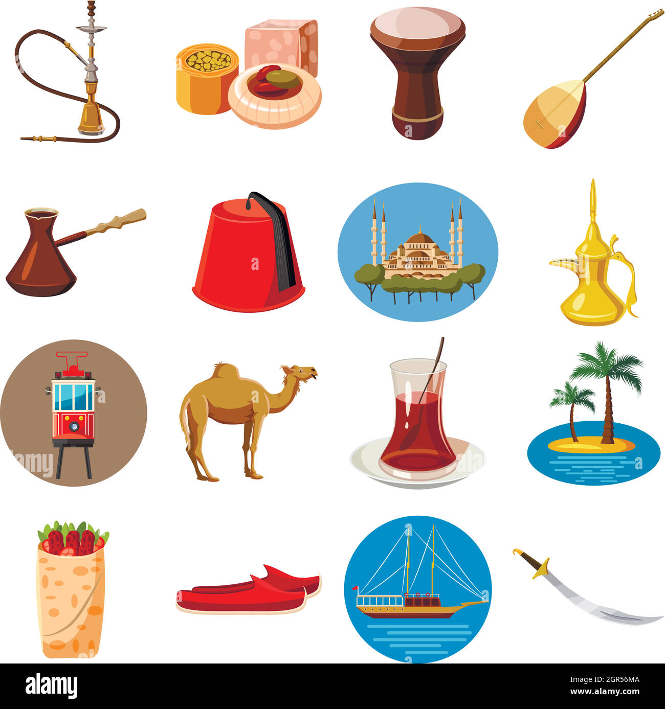 Turkey travel icons set, cartoon style Stock Vector Image & Art - Alamy