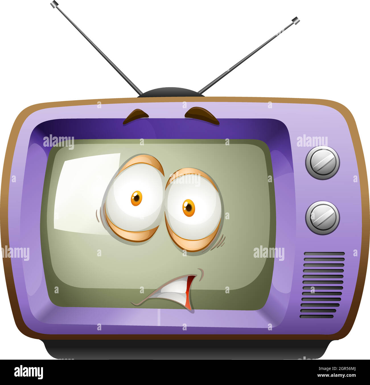 Retro television with face Stock Vector